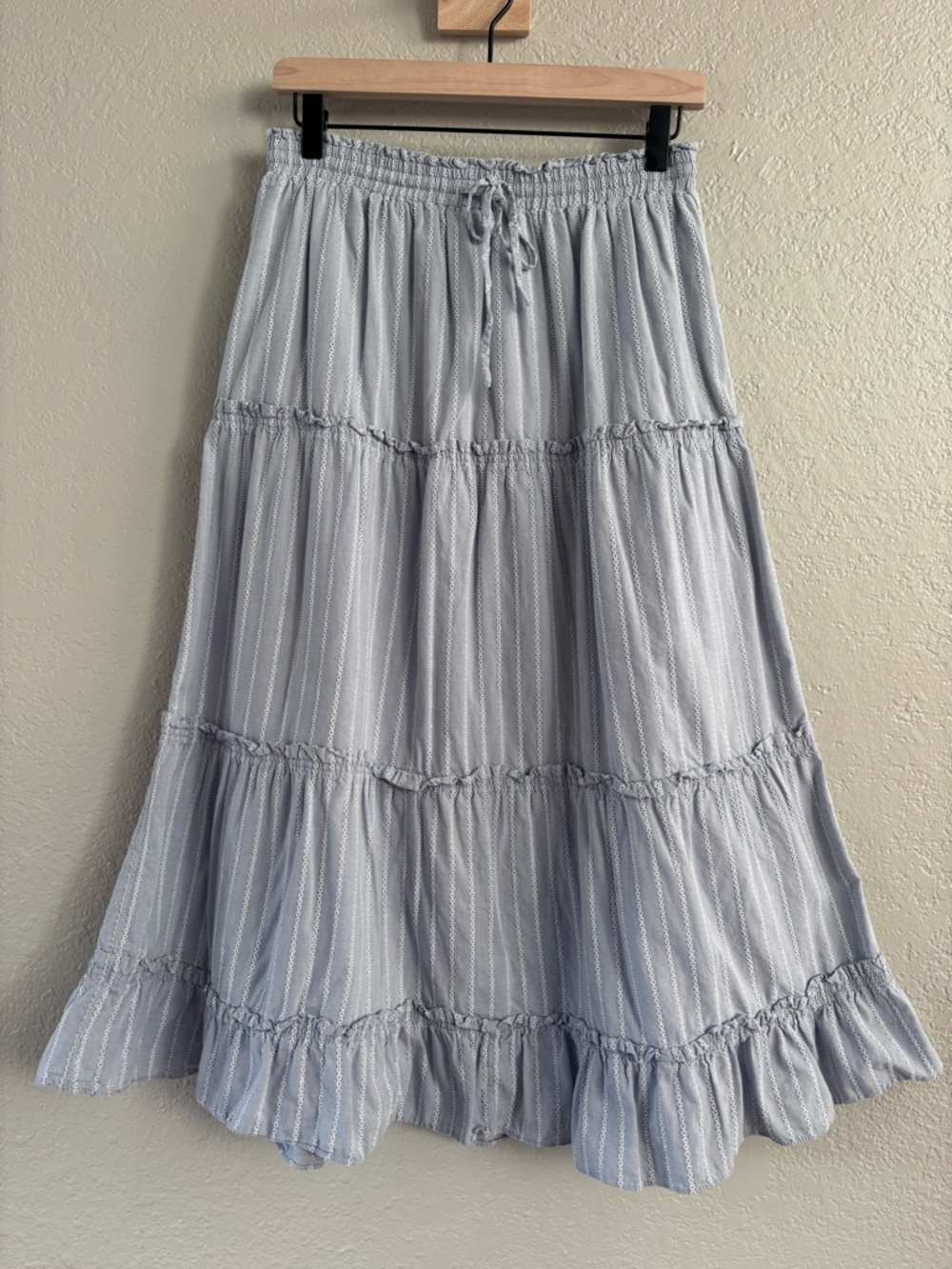 Madewell Tiered Midi Skirt 100% Cotton Size Small
